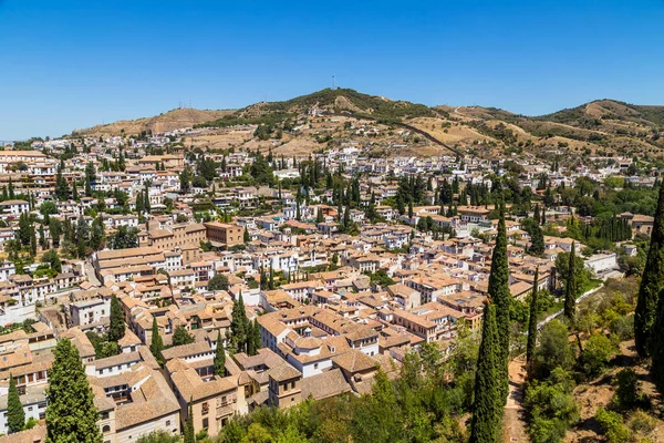 City View Taken Top Arms Tower Alhambra Palace World Heritage — Stock Photo, Image