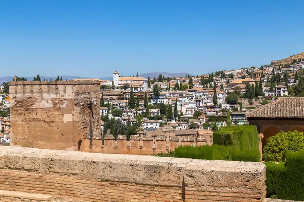 Les Anciens Murs Forteresse Alcazaba Dans Alhambra Grenade — Photo