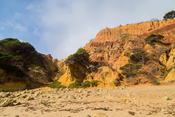 Spiaggia Vuota Albufeira Questa Spiaggia Parte Della Famosa Regione Turistica — Foto Stock