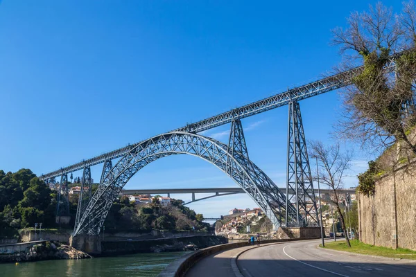 Porto Portugal March 2022 Maria Pia Bridge Douro River Porto — Stock Photo, Image