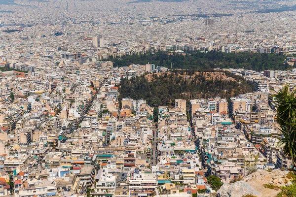 Hustý Život Architektura Aténách Řecko Rezidenční Čtvrť Spoustou Domů Nemovitostí — Stock fotografie