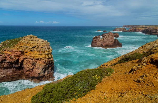 Klify Zachodnim Wybrzeżu Algarve Pobliżu Sagres Portugalia — Zdjęcie stockowe