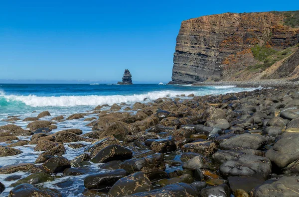 Krásná Prázdná Pláž Algarve Portugalsko — Stock fotografie