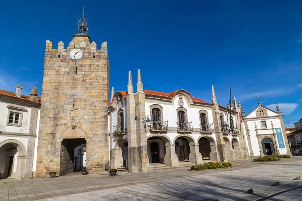 Caminha Viana Castelo Portugal July 2015 Caminha City Hall Clock — Zdjęcie stockowe