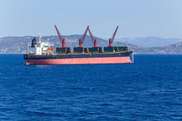 Athens Greece Merchant Vessels Cargo Container Ships Pireus Port Greece — ストック写真