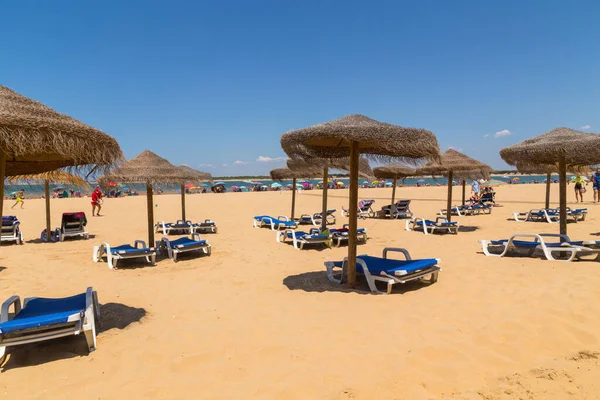 Cadiz Espanha Esta Praia Urbana Caleta Início Temporada Férias — Fotografia de Stock