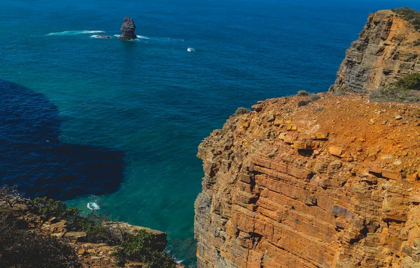 Klippen Der Westküste Der Algarve Der Nähe Von Sagres Portugal — Stockfoto