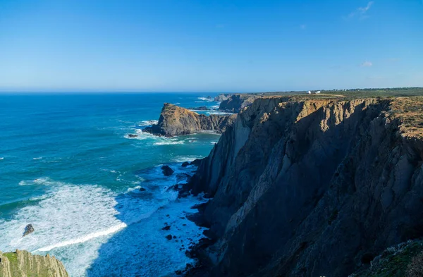 Klippen Der Westküste Der Algarve Der Nähe Von Sagres Portugal — Stockfoto