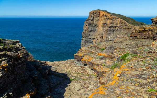 Acantilados Costa Oeste Del Algarve Cerca Sagres Portugal —  Fotos de Stock