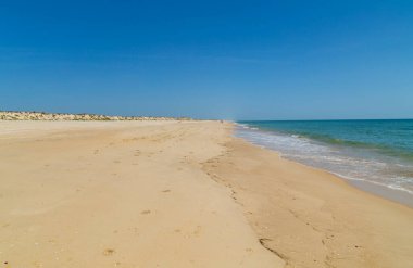 Beautiful empty beach in Algarve south coast, near Cacela Velha, Portugal