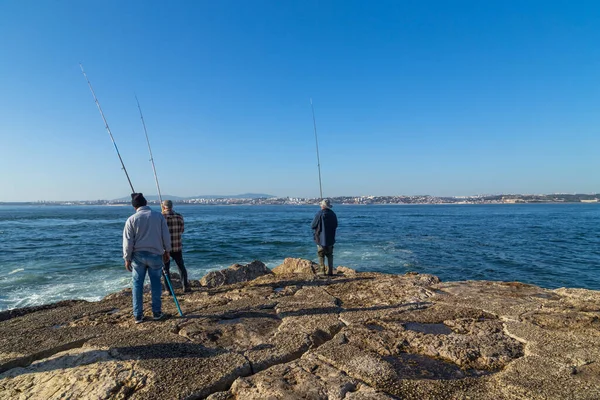 Cacilhas Portugal Fishermen View Lisbon South Bank Tagus River Cacilhas — Stockfoto