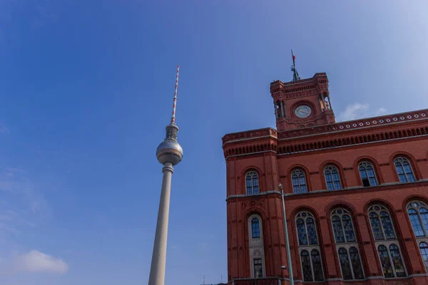 Βερολίνο Γερμανία Άποψη Του Διάσημου Rotes Rathaus Του Δημαρχείου Του — Φωτογραφία Αρχείου