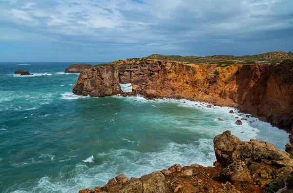 Klify Zachodnim Wybrzeżu Algarve Pobliżu Sagres Portugalia — Zdjęcie stockowe