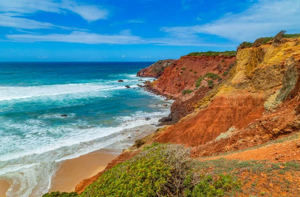 Krásná Prázdná Pláž Algarve Portugalsko — Stock fotografie