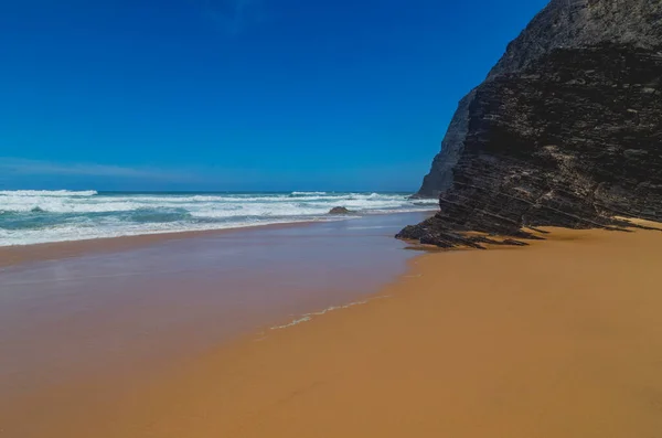 Schöner Leerer Strand Der Algarve Portugal — Stockfoto