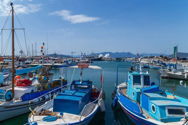 Grecia Atenas Yates Recreo Amarrados Barcos Pesca Puerto Del Pireo — Foto de Stock
