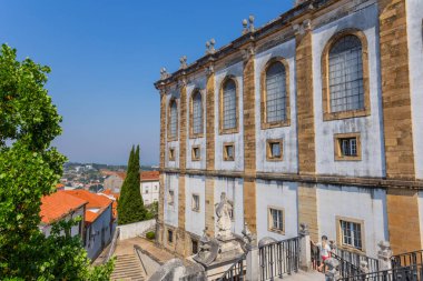 Coimbra, Portugal: Entrance of Joanina library in Coimbra University, the oldest university in Portugal, founded in 1290, Portugal. UNESCO world heritage site