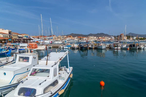 Greece Athens Moored Pleasure Yachts Fishing Boats Port Piraeus Warm —  Fotos de Stock