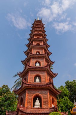 Hanoi, Vietnam: Close up view of Tran Quoc Pagoda in West Lake, Hanoi, Vietnam