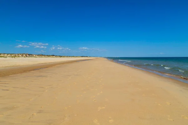 Пустой Пляж Южном Побережье Алгарве Недалеко Касела Велья Португалия — стоковое фото