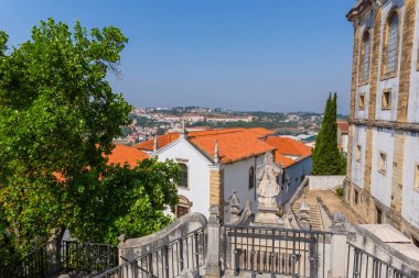 Coimbra, Portugal: Entrance of Joanina library in Coimbra University, the oldest university in Portugal, founded in 1290, Portugal. UNESCO world heritage site