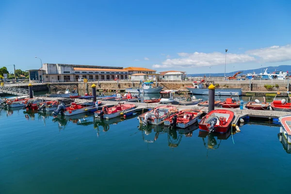 Galicia Spain Moored Yachts Fishing Boats Port Vigo Galicia Spain — ストック写真