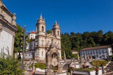 Braga, Portugal:  People at the church of Bom Jesus in Braga, Portugal.