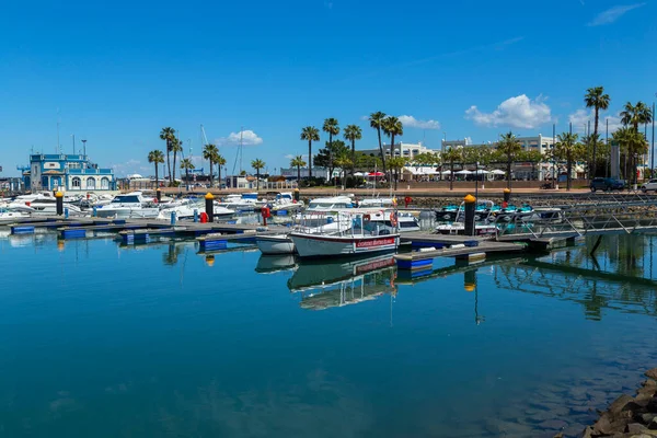 Vila Real Santo Antonio Portugal Yachts Boats Moored Marina Waterfront — Fotografia de Stock