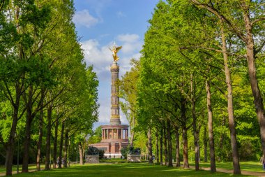 Berlin, Germany - The Golden Statue of Victoria On Top of The Victory Column in Berlin, Germany