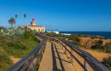 LAGOS, PORTUGAL - View of the lighthouse in Ponta da Piedade, Lagos, Algarve, Portugal, Europe