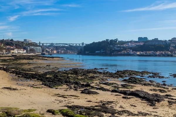 Porto Portugália Kilátás Douro Folyó Partjára Porto Óvárosában Portugáliában — Stock Fotó