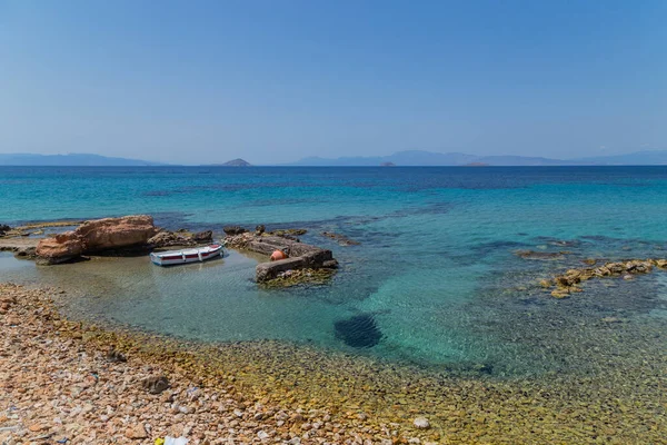 Coast Aegina Island Clear Blue Waters Mediterranean Sea Saronic Gulf — Stock Photo, Image