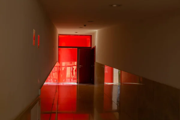 Dettagli Interni Spazio Rosso Nell Edificio Moderno — Foto Stock