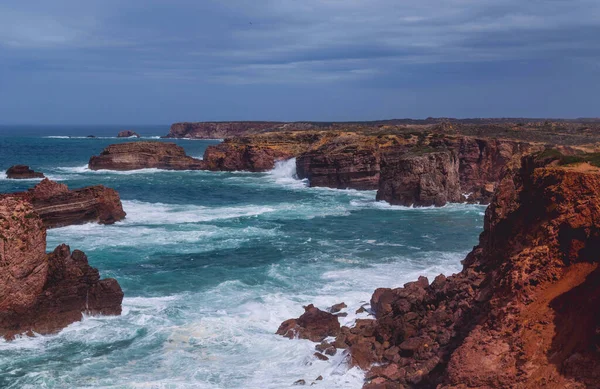 Klify Zachodnim Wybrzeżu Algarve Pobliżu Sagres Portugalia — Zdjęcie stockowe