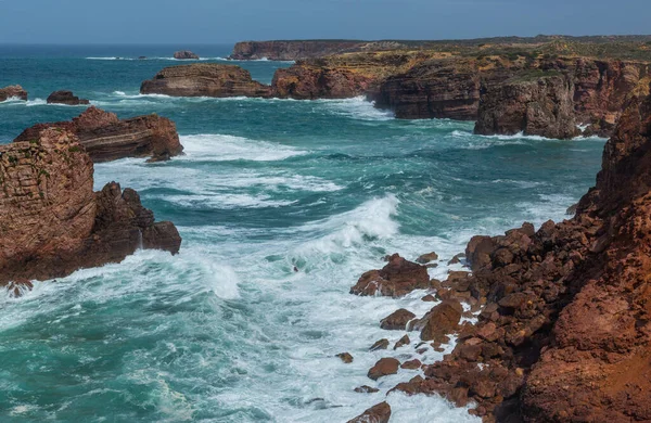 Klify Zachodnim Wybrzeżu Algarve Pobliżu Sagres Portugalia — Zdjęcie stockowe