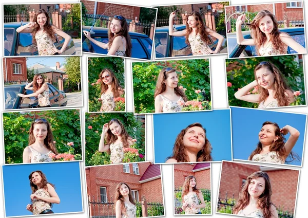 Giovane donna, collage — Foto Stock