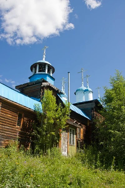 Kościół drewniany w Muzeum, krawędzi perm, Federacja Rosyjska — Zdjęcie stockowe