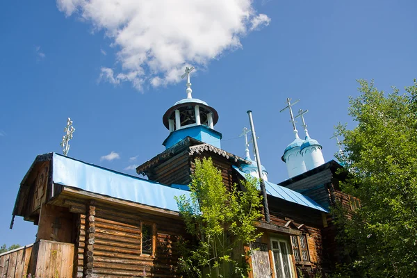 Kościół drewniany w Muzeum, krawędzi perm, Federacja Rosyjska — Zdjęcie stockowe