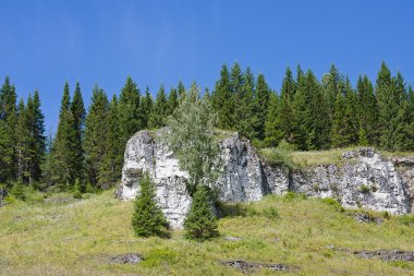 Dağın tepesinde güzel rocks