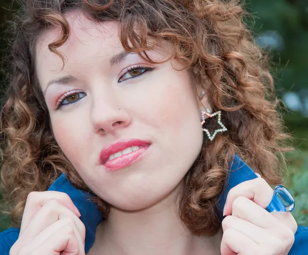 Happy face of a young beautiful woman — Stock Photo, Image