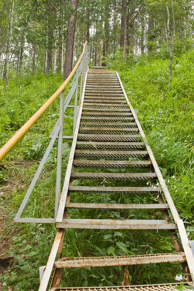 Metallic stair uphill — Stock Photo, Image