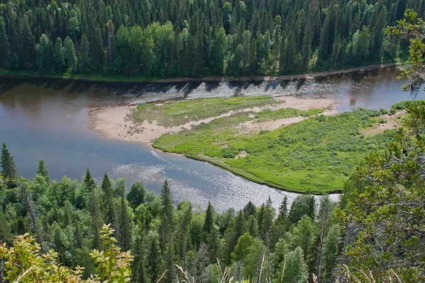 Ural nature on the river, Perm edge, Rusia — Foto de Stock