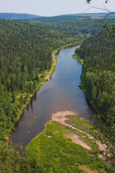 Oural nature sur le fleuve, bord de Perm, Russie — Photo