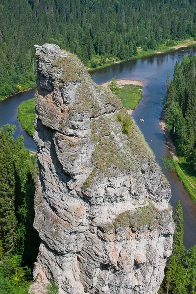 Ural przyrody nad rzeką, krawędzi perm, Rosja — Zdjęcie stockowe