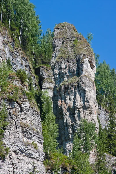 Ural přírody na řece, okraje perm, Rusko — Stock fotografie