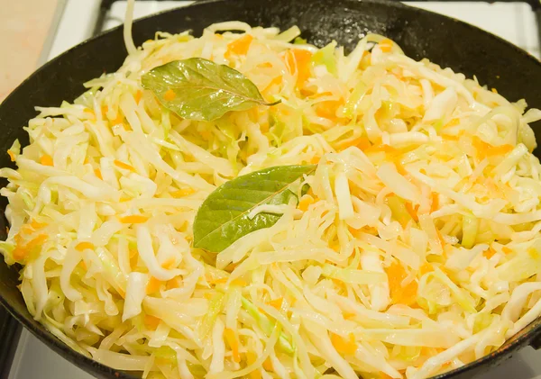 Preparation of meal on a gas stove — Stock Photo, Image