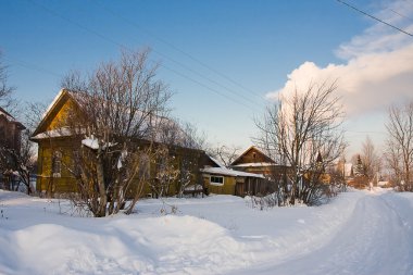 Kış aylarında eski kırsal ev