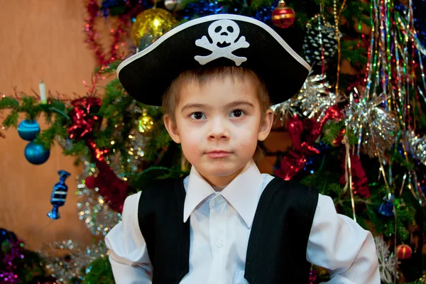 Μικρό αγόρι στο κοστούμι του πειρατή — Φωτογραφία Αρχείου