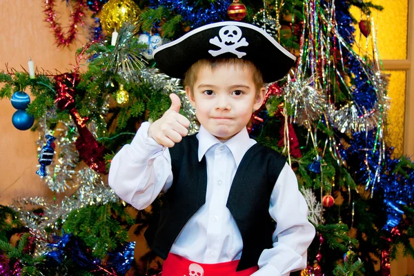 Mały chłopiec w komplet pirat — Zdjęcie stockowe