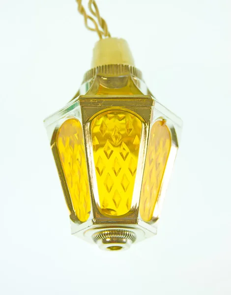 Lantern of yellow on a white background — Stock Photo, Image